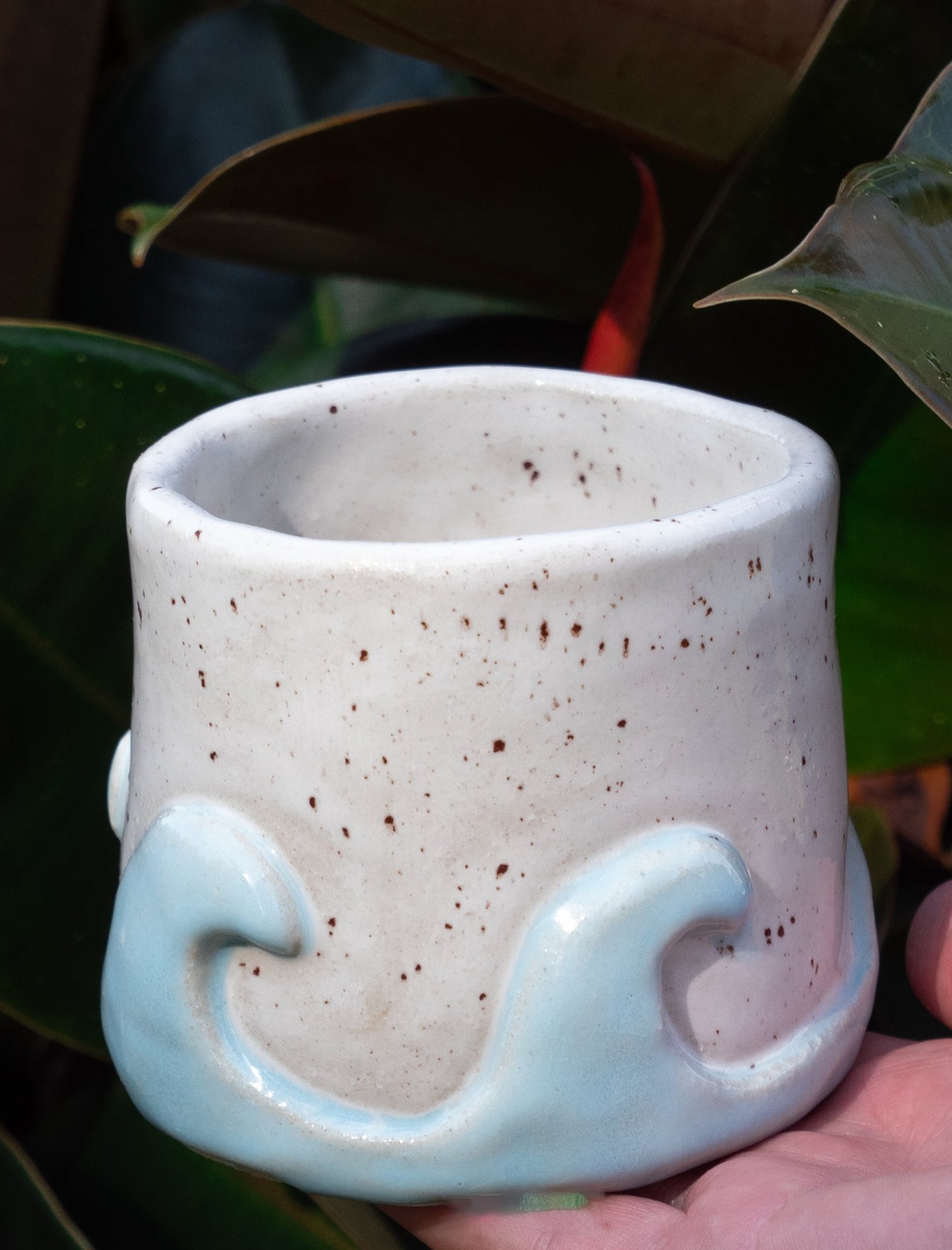 it comes in waves mug