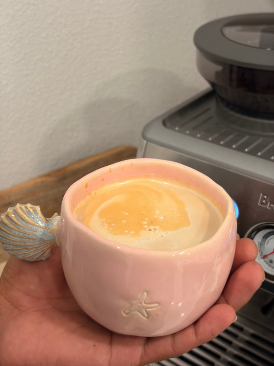 pink seashell mug