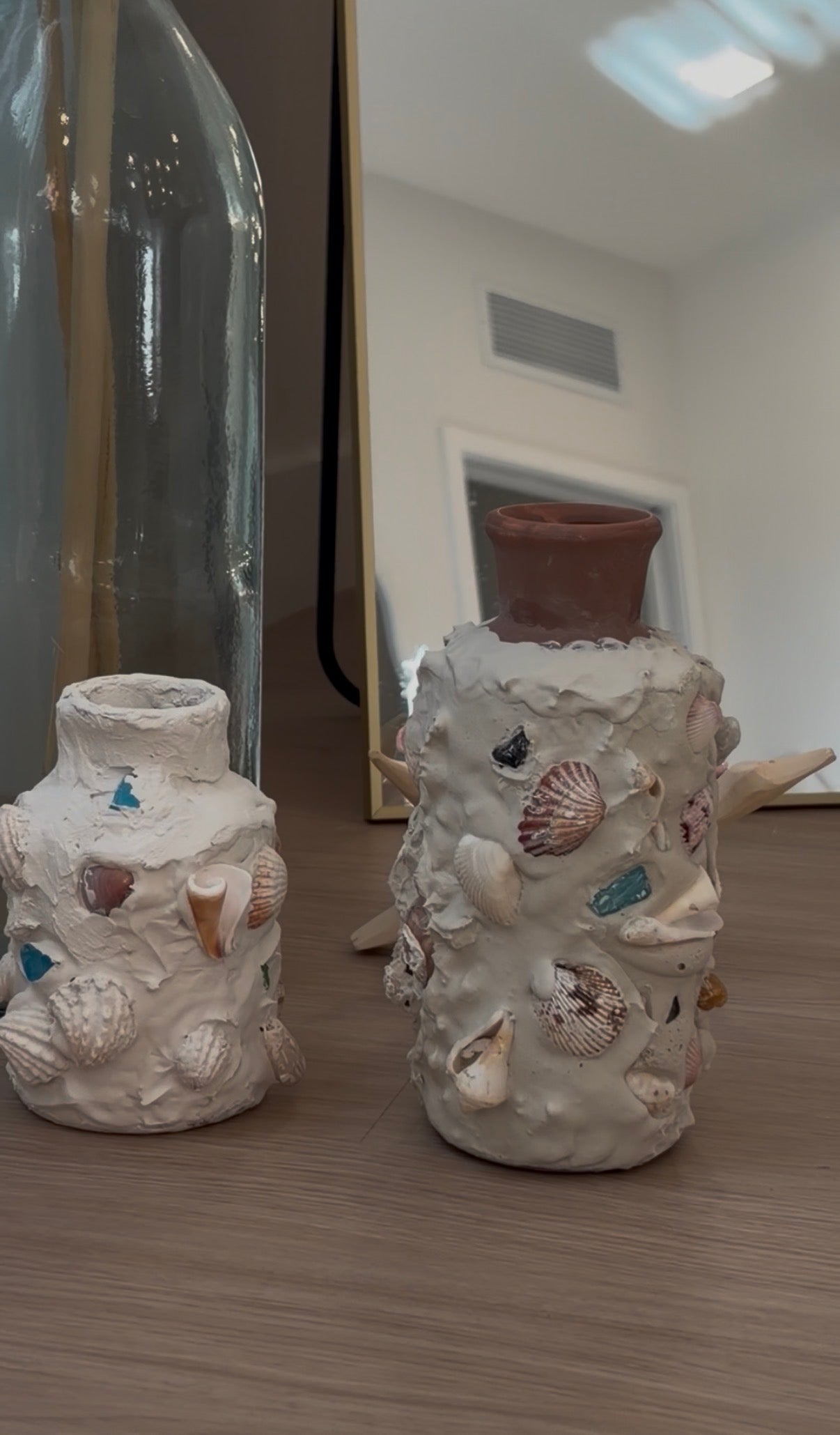 mosaic seashell vase